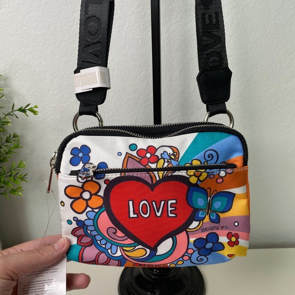 Brighton Power of Love Crossbody Belt Bag Floral Colorful Fun Purse - Picture 1 of 13